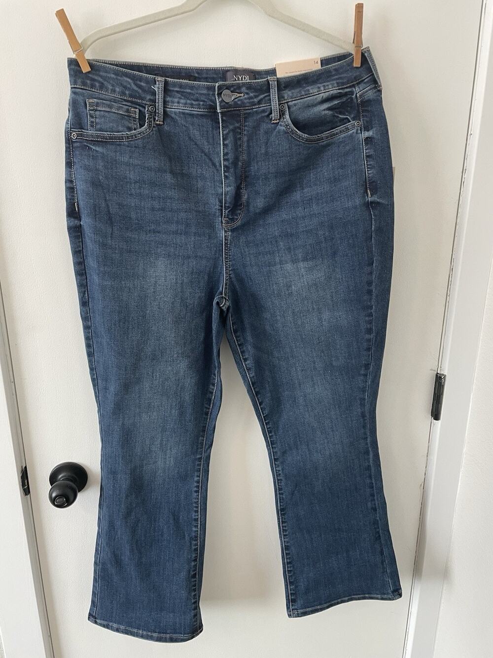 NYDJ Sz 14 Billie Mini Bootcut High Rise LiftxTuck Stretch Jeans Rain Springs 57
